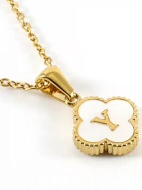 Reversible Pendant - Initial Letter Clover Necklace